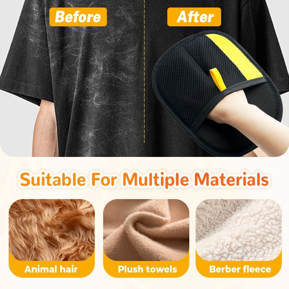 2025 Upgrade Pet Hair Remover Gloves, Reusable Cat Dog Grooming Gloves Pet Hair Remover