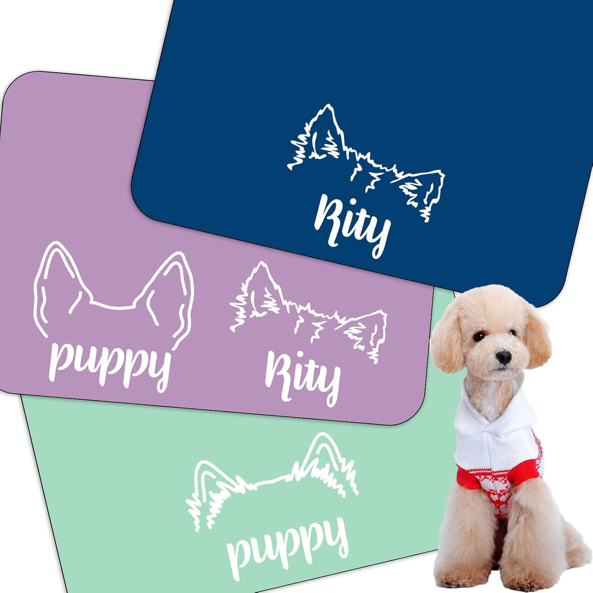 Personalized Dog Cat Feeding Mat Custom Pet Food Mat Waterproof Non-Slip Customized Puppy Name