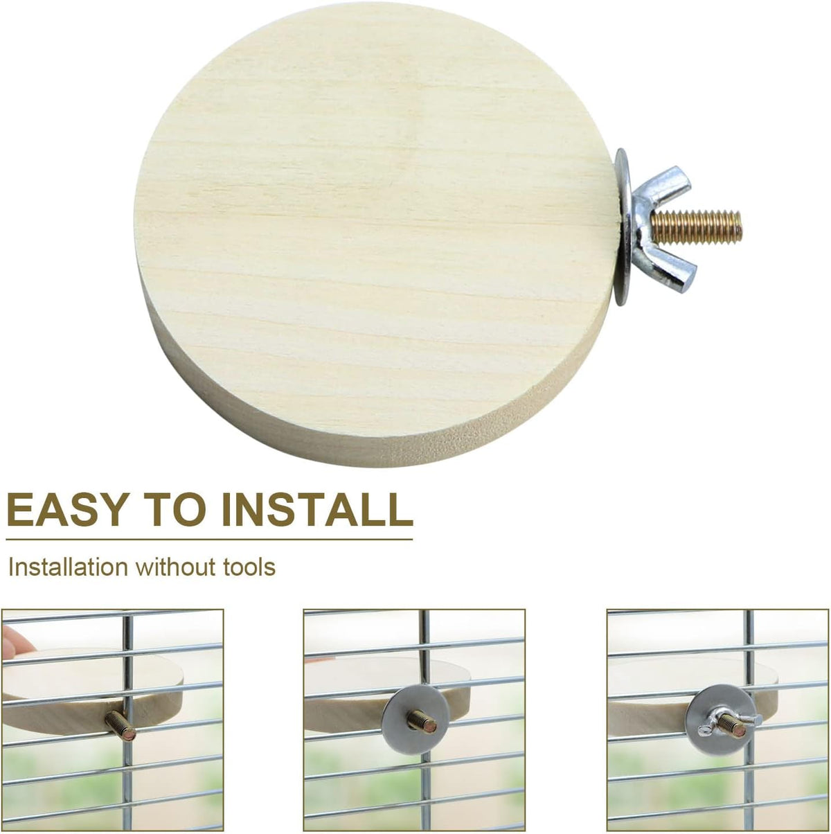 2 Pieces Bird Perch Platform Wooden Stand Toy for Small Bird Parrot Parakeet Cockatiel Budgie