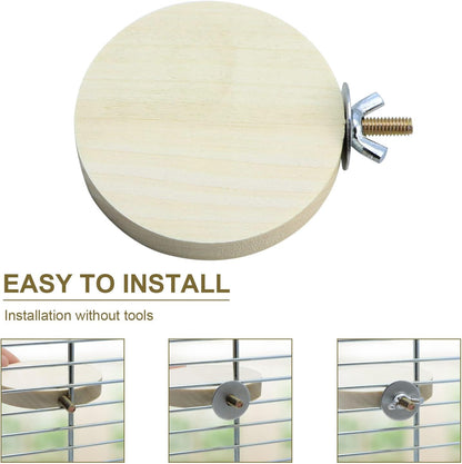 2 Pieces Bird Perch Platform Wooden Stand Toy for Small Bird Parrot Parakeet Cockatiel Budgie