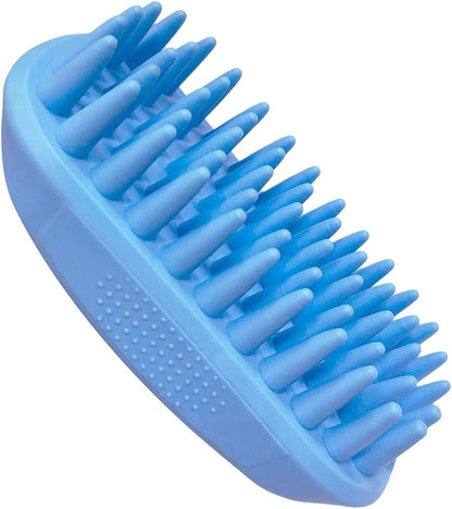 Pet Silicone Shampoo Brush for Long & Short Hair Medium Large Pets Dogs Cats, Anti-skid Rubber Dog