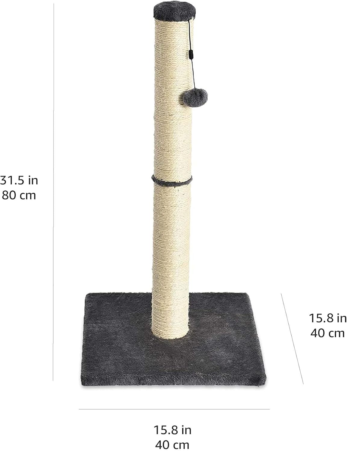 Amazon Basics Cat Scratcher - Indoor Classic Single Cat & Kittens Scratching Post, Medium (31.5"H)