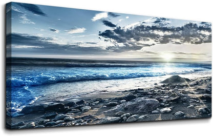 Wall Art For Living Room Wall Decor For Bedroom Large Size Poster Blue Beach Sun Ocean Landscape