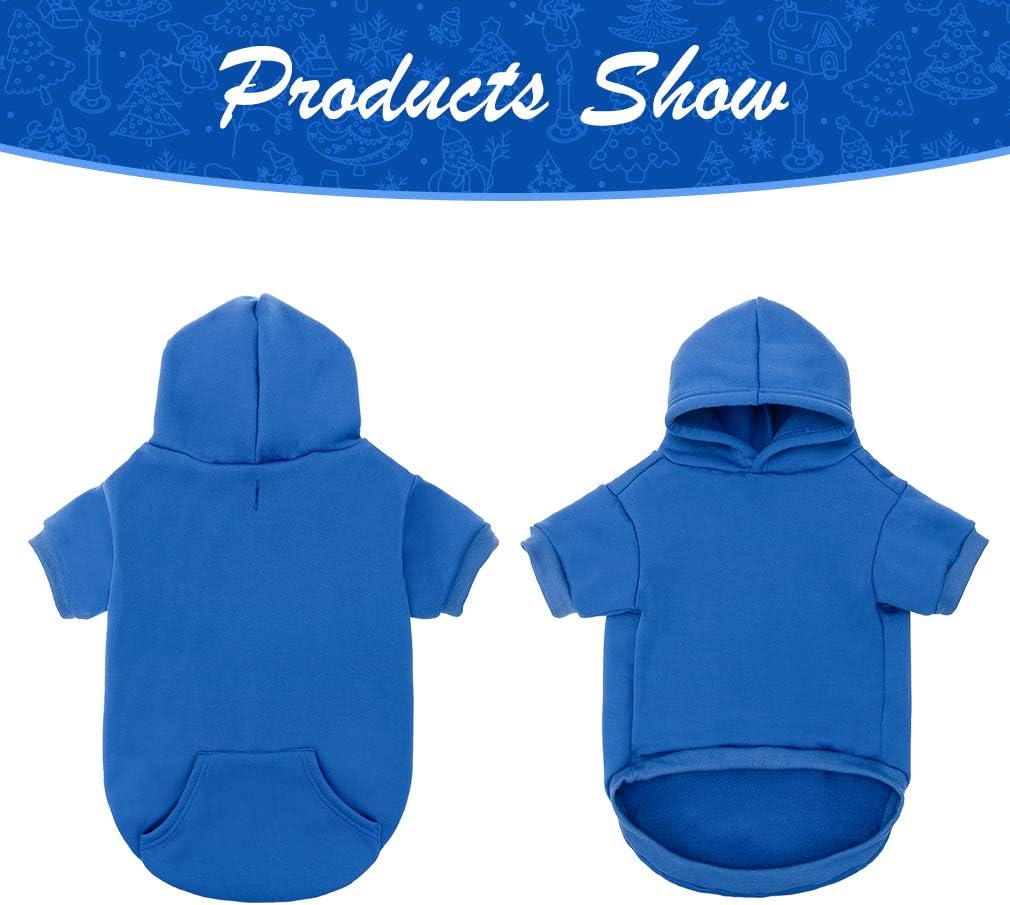 KOOLTAIL Basic Dog Hoodie - Soft and Warm Dog Hoodie Sweater with Leash Hole and Pocket, Dog Winter