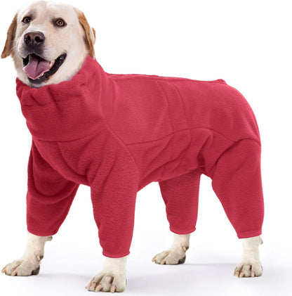 ROZKITCH Fleece Dog Jacket, Pet Windproof Warm Cold Weather Jacket Vest Cozy Jumpsuit Apparel