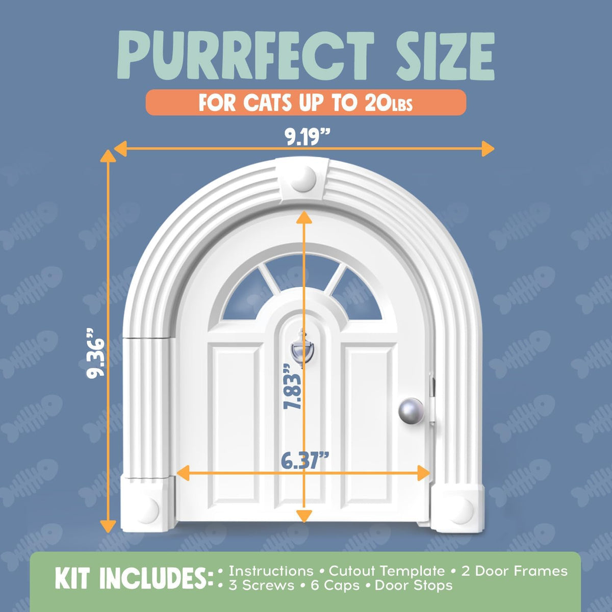 Meow Manor® Cat Door Interior Door - No-Flap, Interior Cat Door for Cats Up to 20 lbs, Easy DIY