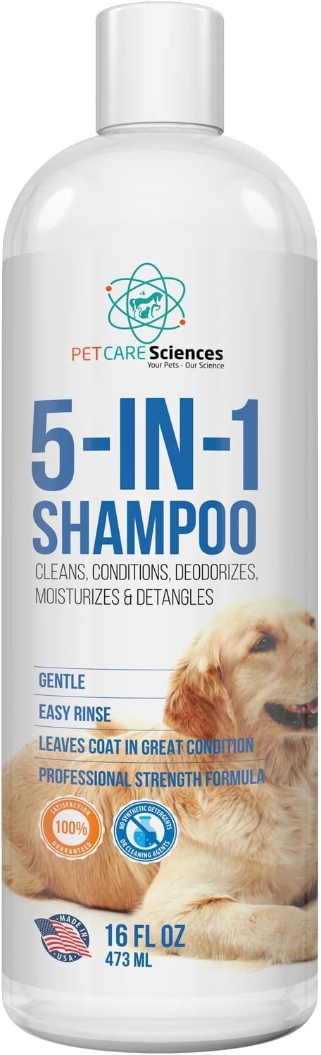 16 floz 5 in 1 Dog Shampoo for Itchy Skin - Sensitive Skin Dog Shampoo for Smelly Dogs - Dog