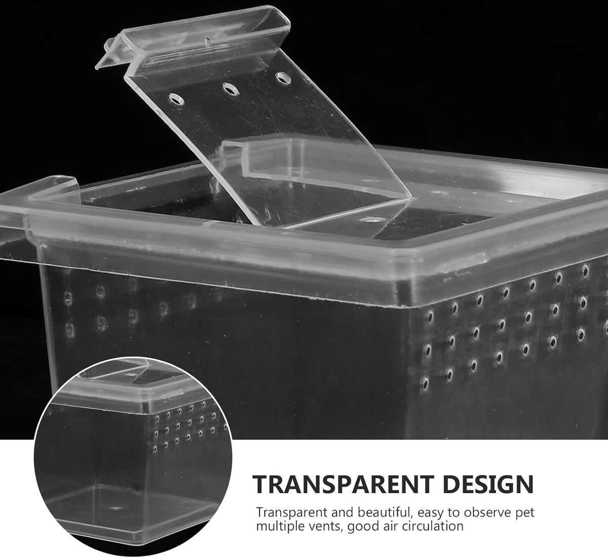 FRCOLOR Box Rearing Box Turtle Transport Container Frog Enclosure Mini Critter Keeper Transparent