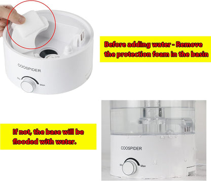 Coospider 4.2L Top Fill Reptile Fogger Mister, Reptile Humidifier for Reptiles Tank, Terrariums