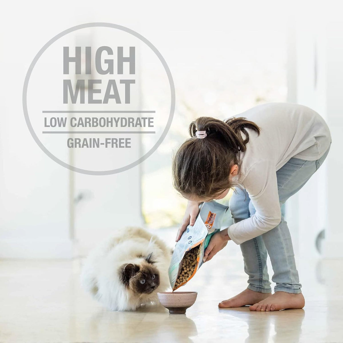 Feline Natural High Protein Dry Cat Food, Freeze-Dried Diet with 98% Meat, Organs & Seafood, No