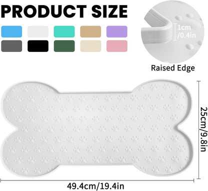 Dog Food Mat Anti-Slip Silicone Dog Bowl Mat Thicker Pet Placemat Waterproof Cat Feeder Pad with