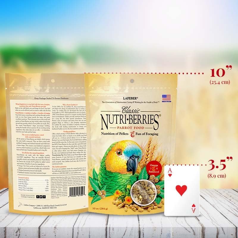 LAFEBER'S Classic Nutri-Berries Pet Bird Food, Made with Non-GMO and Human-Grade Ingredients, for