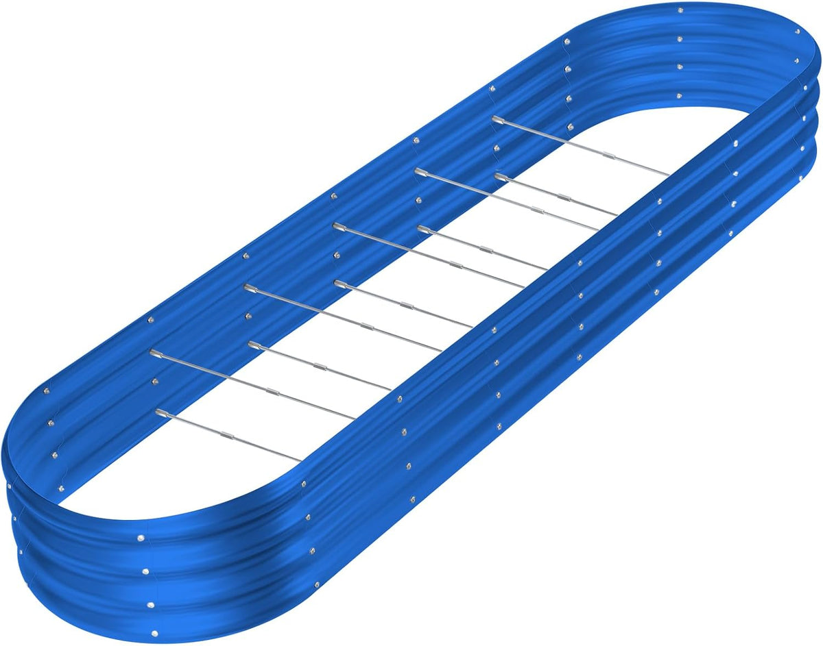Land Guard 8×2×1ft Galvanized Raised Garden Bed Kit, 108 Gallon Capacity Raised Garden Boxes