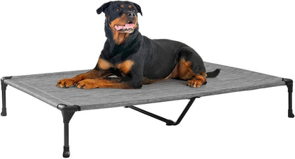 Veehoo Outdoor Elevated Dog Cot Bed, Cooling Raised Pet Bed for Large Dogs, Washable Breathable