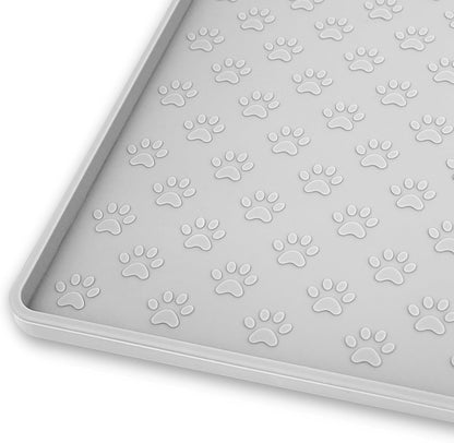 Ptlom Dog Food Mat Anti-Slip Pet Bowl Mats for Food and Water, High-Lips Pet Placemat Prevent Messy