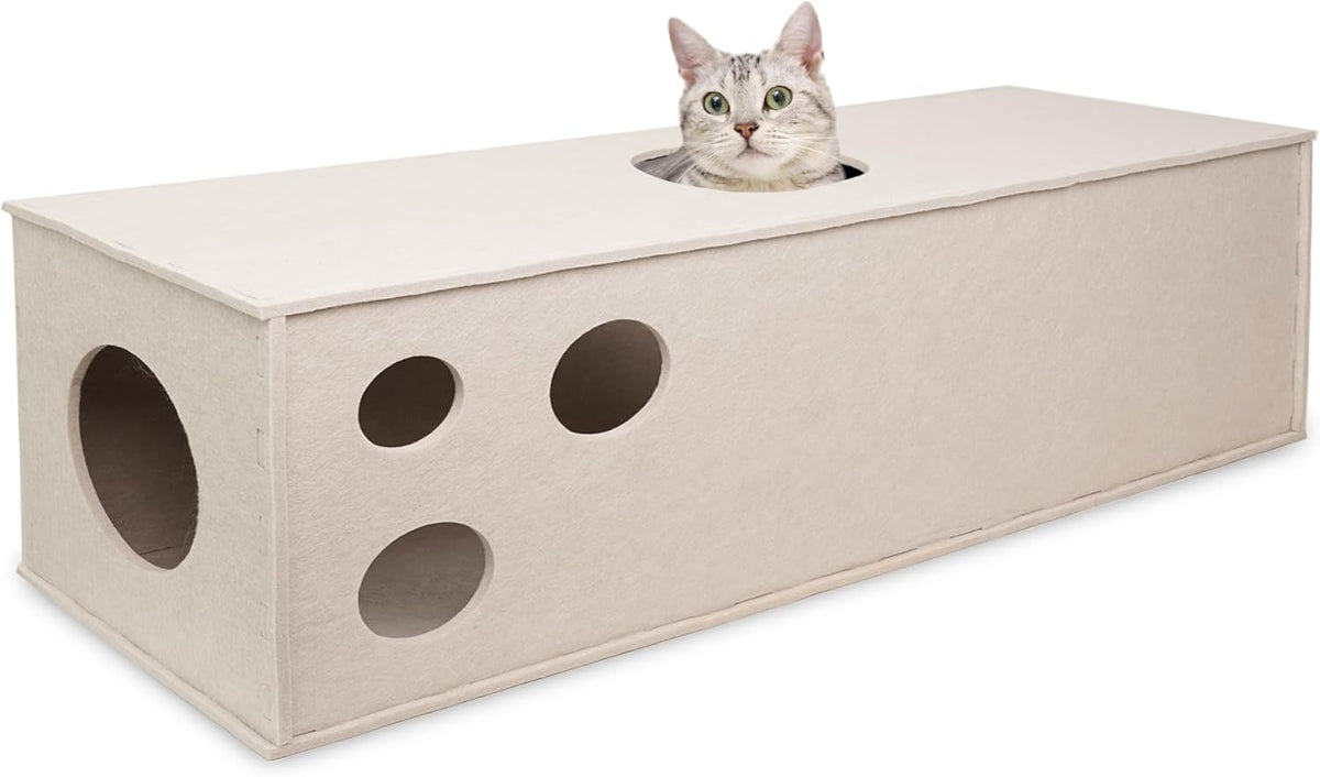 PETKARAY Cat Tunnel, Original Cat Hideaway Cave for Indoor Cats, Large Kitten Play Tubes and