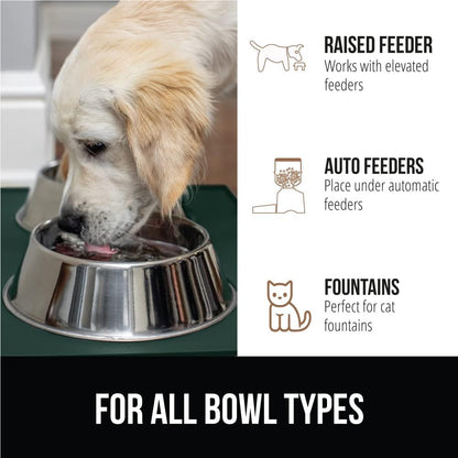 GORILLA GRIP 100% Waterproof Raised Edge BPA Free Silicone Pet Feeding Mat, Dog Cat Food Mats