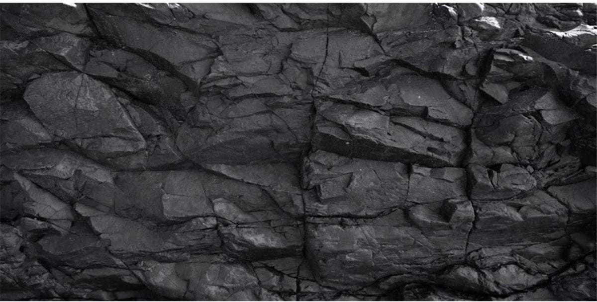 AWERT 24x12 inches Stone Aquarium Background Black Rock Fish Tank Background Rocky Terrarium