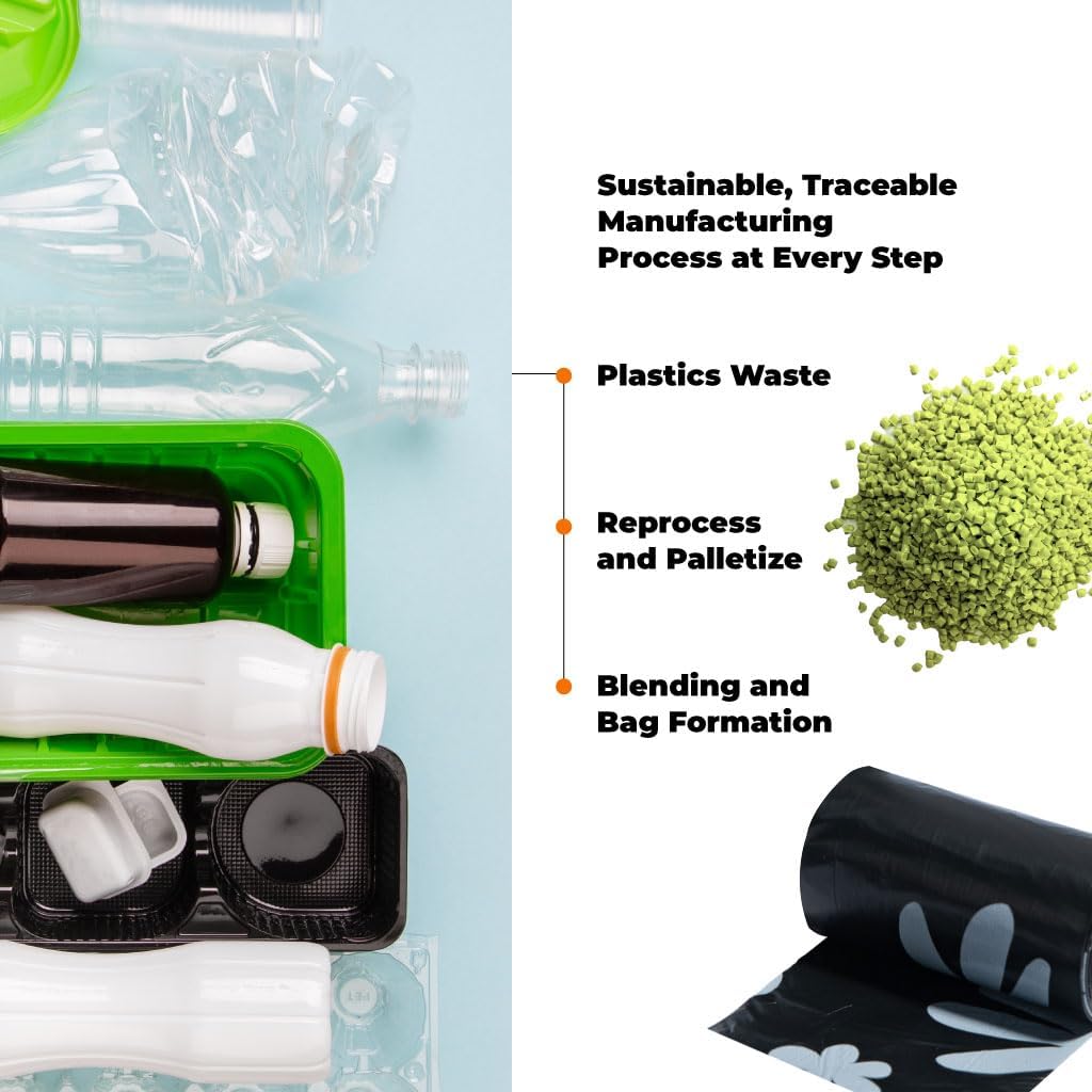 Best Pet Supplies Poop Bags for Dogs, 50% Post-Consumer Recycled Content dog waste bags on rolls