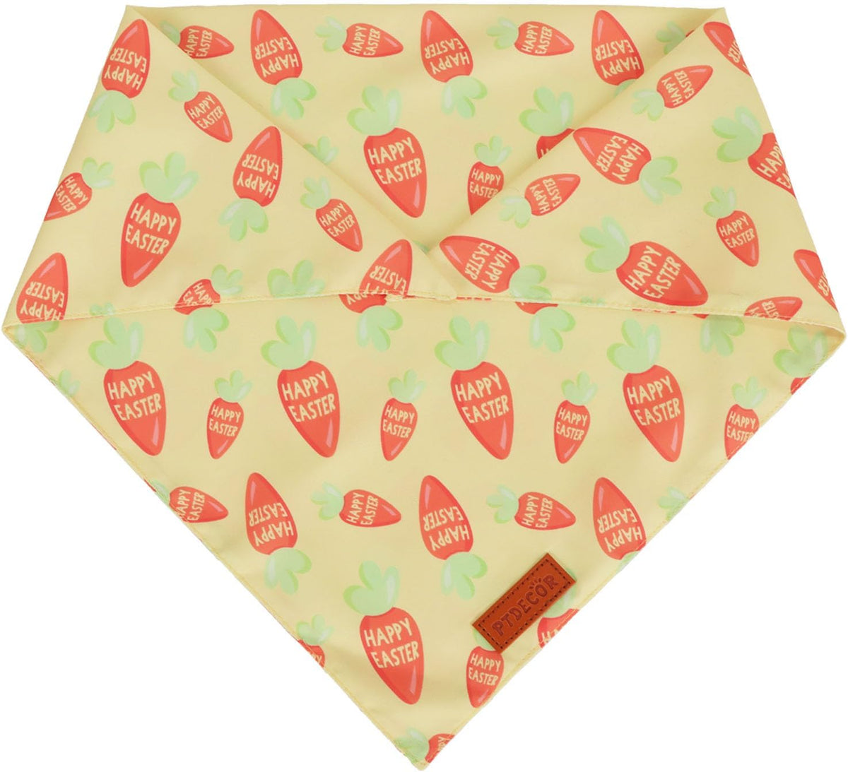 PTDECOR Easter Dog Bandana, Green and Yellow Rabbit Carrot Reversible Holiday Dog Scarf, Multi