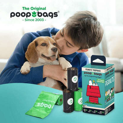 The Original Poop Bags® Peanuts Dog Waste Bags – 38% Plant Based, Leak-Proof & Durable, Large Dog