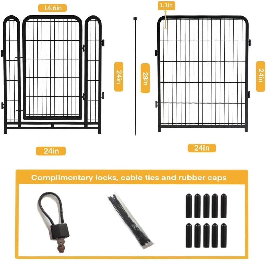 Dog Playpen 24 inch(H) 16 Panels Dog Fence Outdoor for Yard. Metal Dog Pen Heavy Duty Pet Puppy