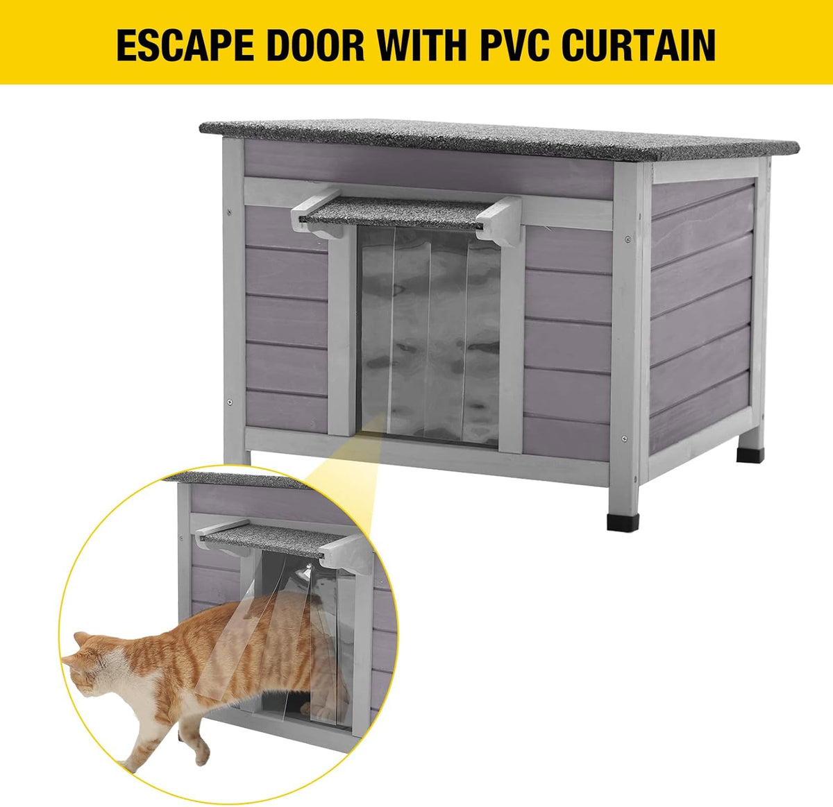 Aivituvin Cat House Waterproof Feral Kitty Shelter Outdoor Indoor Rabbit Hutch for