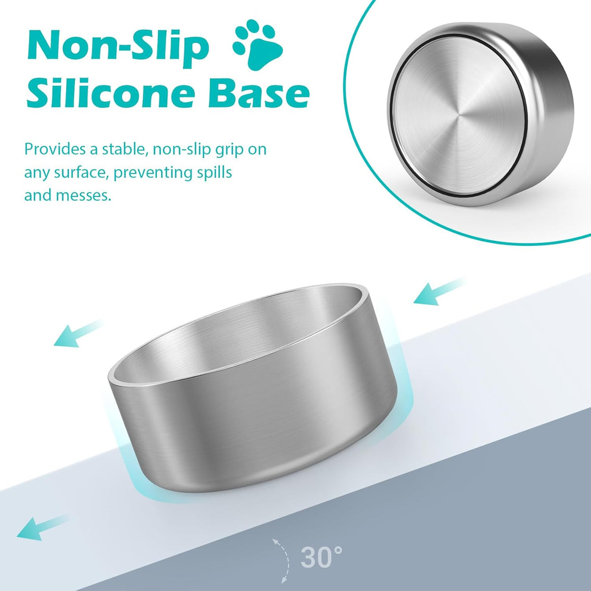 LIANLAI Stainless Steel Dog Bowls, Rust-Resistant Metal Large Dog Bowl, Double-Walled Puppy Water