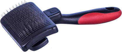 Jeffers Pet Self-Cleaning Slicker Brush for Dogs & Cats – Self Cleaning Button, Removes Tangles &