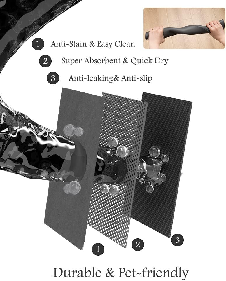 Pet Feeding Mat-Absorbent Dog Mat for Food and Water Bowl-No Stains Quick Dry Water Dispenser