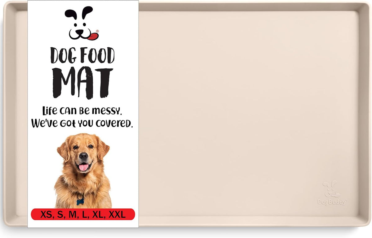 DogBuddy Dog Food Mat – Waterproof Dog Bowl Mat for Food and Water, Silicone Pet Feeding Mats for