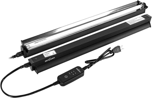 REPTI ZOO T5 HO UVB Lighting Combo Kit with Timer, Reptile Light Fixture Terrarium Hood Comes with