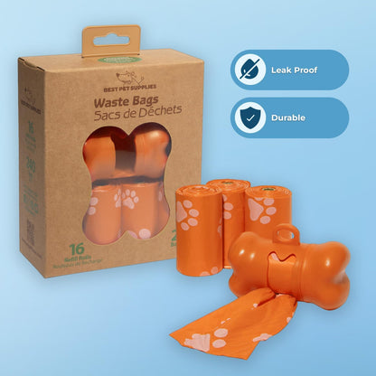 Best Pet Supplies Dog Poop Bags (240 Bags) for Waste Refuse Cleanup, Doggy Roll Replacements for
