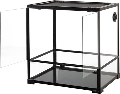 REPTIZOO 45 Gallon Glass Reptile Terrarium 24" x 18" x 24" Knock-Down Reptile Tank with Double