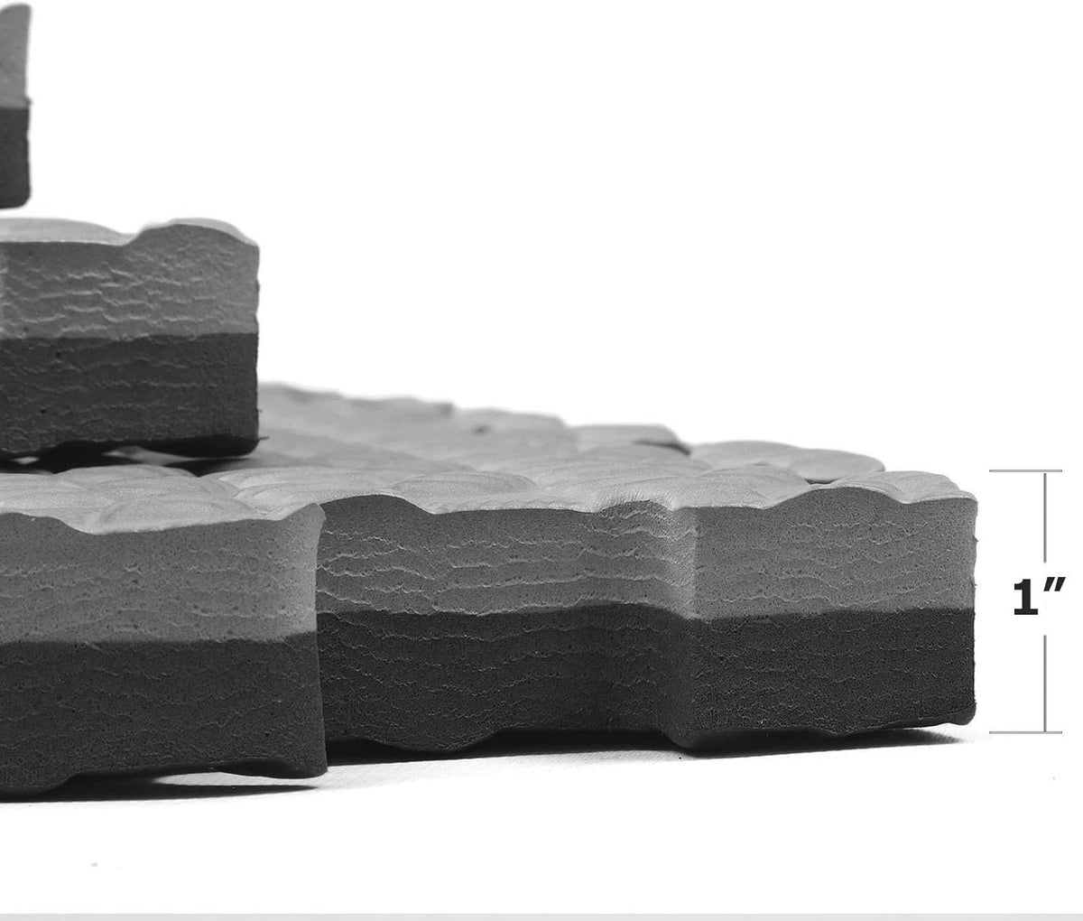 Xspec 1" Extra Thick 48 sq ft Reversible EVA Gym Foam Floor Mat Tiles (24" x 24"), Steel Pattern