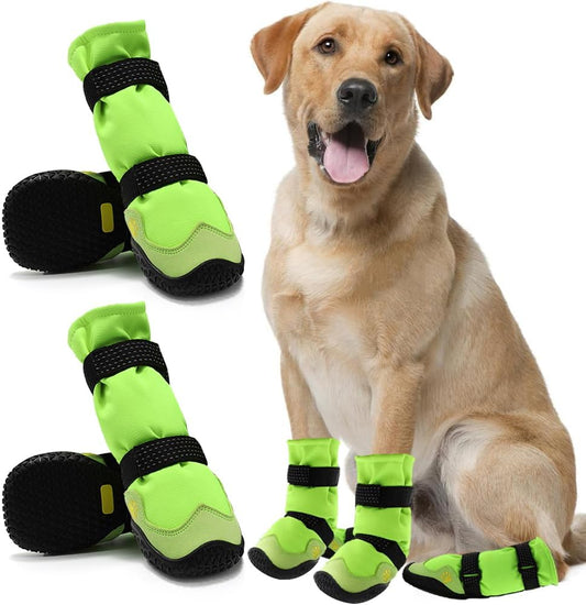 Dog Shoes for Hot Pavement Anti-Slip Dog Boots & Paw Protectors for Winter Snowy Day Summer Dog