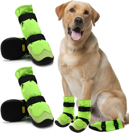 Dog Shoes for Hot Pavement Anti-Slip Dog Boots & Paw Protectors for Winter Snowy Day Summer Dog