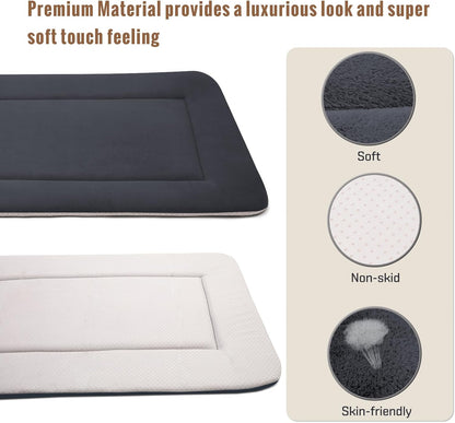 Magic Dog Large Dog Bed Soft Dog Crate Pad Dog Mat, 42 Inches Machine Washable Pet Bed Kennel Pad