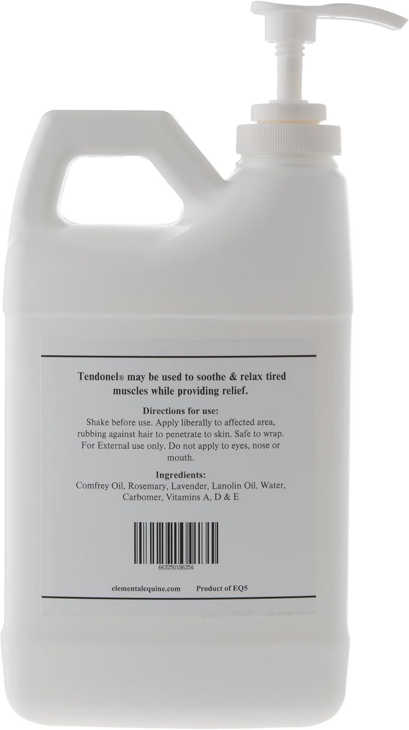 Elemental Equine Tendonel 64oz Liniment Rub for Horses - Soothe and Relax Tired Muscles While