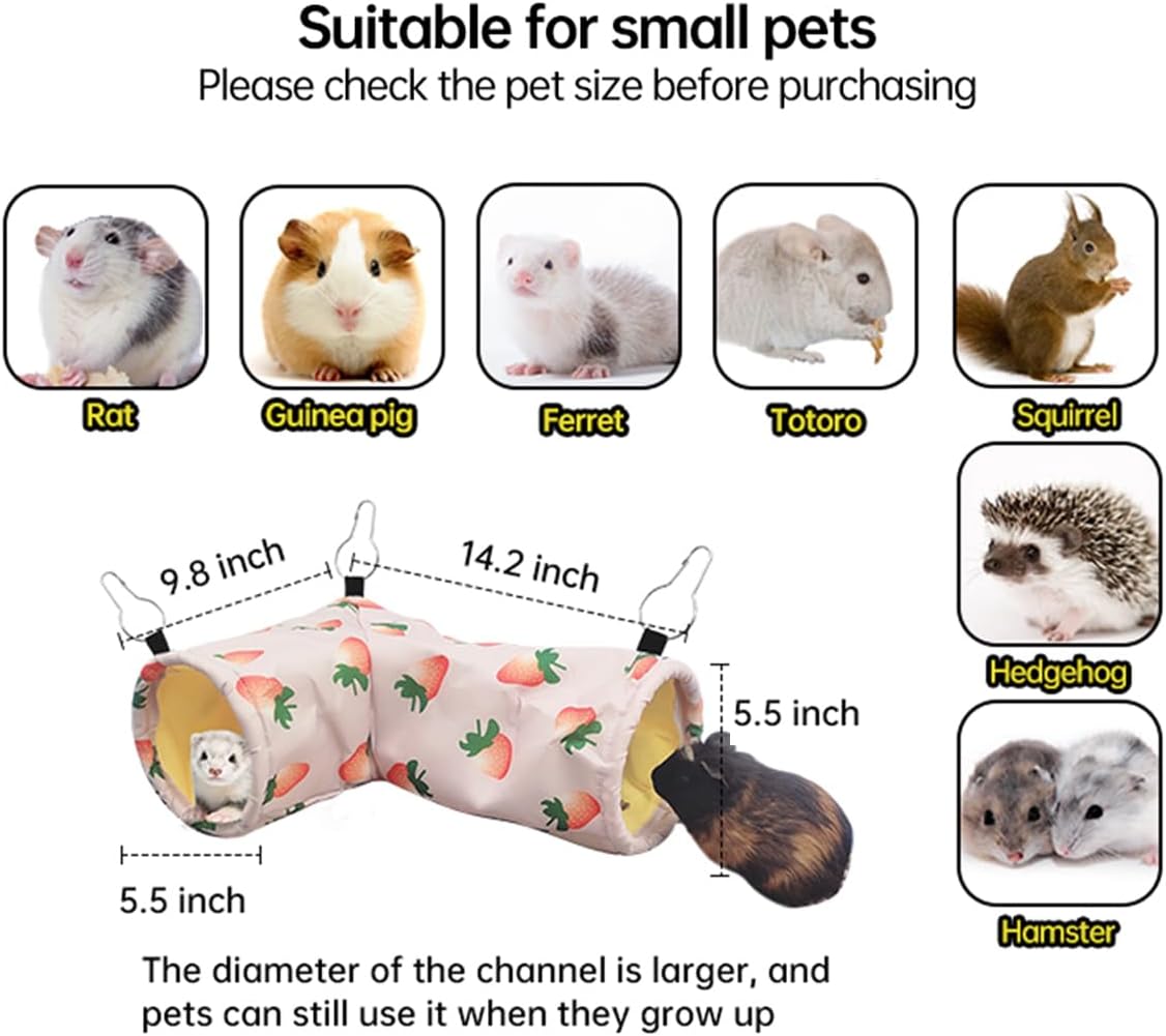Large Caliber Guinea Pig Hideout & Hammock, Corner Hideout Toy for Guinea Pig, Ferret, Hedgehog