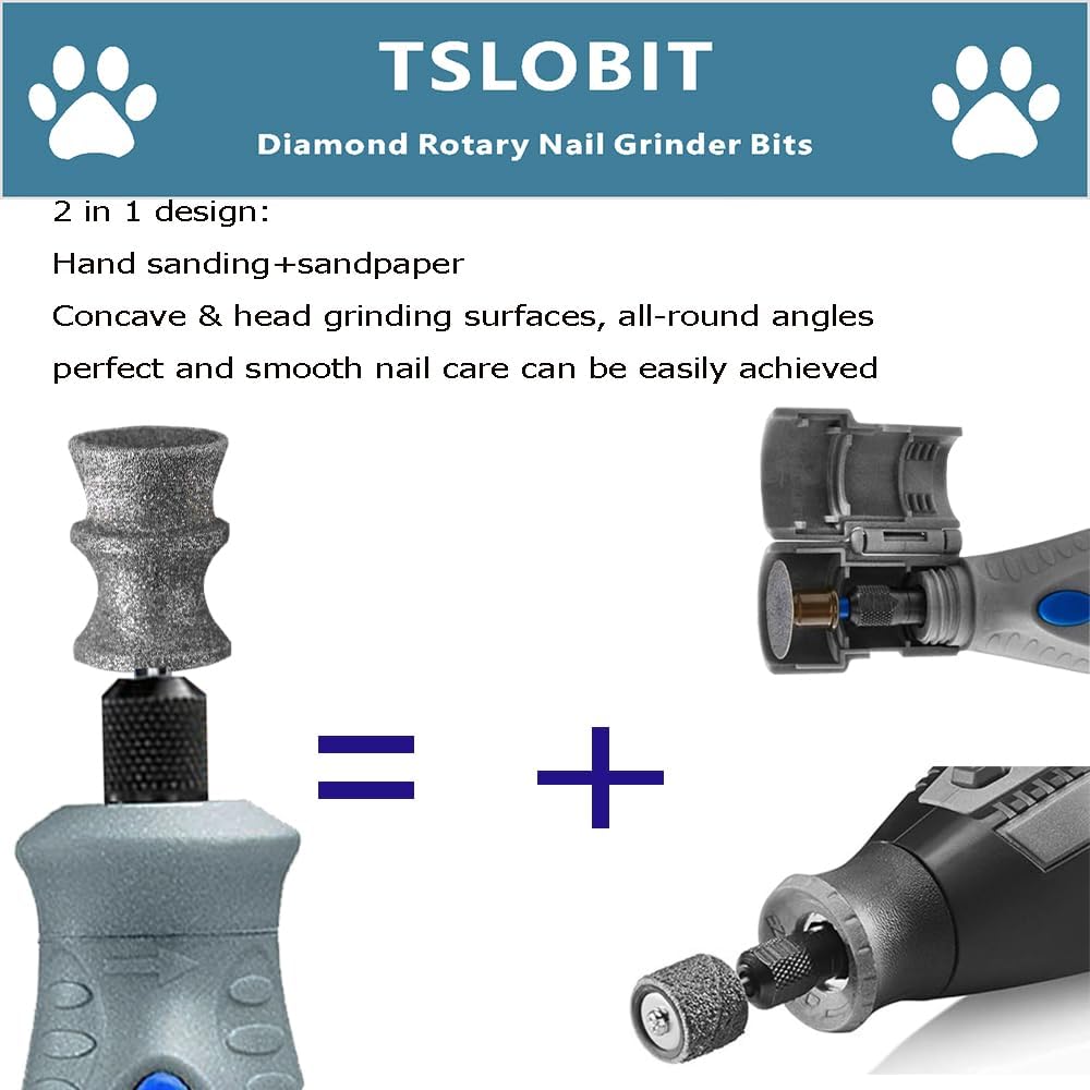 Diamond Dog Nail Grinder Attachment,1/8'' Pet Nail Grinder Wheel for Dremel Dog Nail Grinder