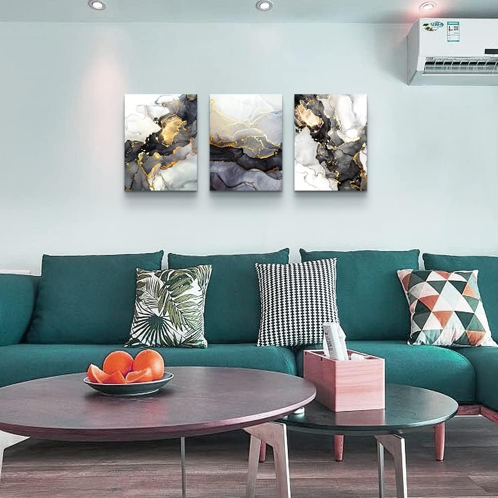 Boho Wall Decor - Abstract Ink Paintings, Framed Wall Art for Living Room, Bedroom & Office - 20" X