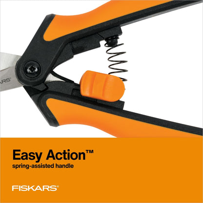 Fiskars Micro-Tip Pruning Snips - 6" Garden Shears with Sheath and Comfort Grip - Sharp Steel