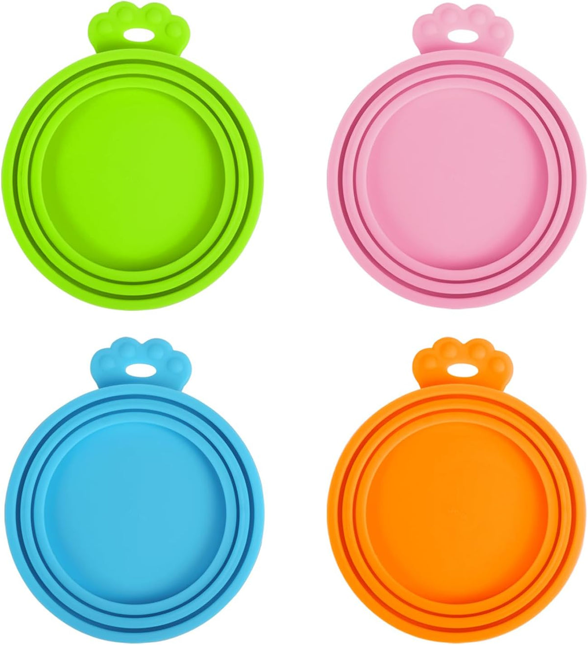 PetBonus 4 Pack Silicone Pet Can Cover Lids, Universal Size for Dog Cat Food, 1 fit 3 Standard Size