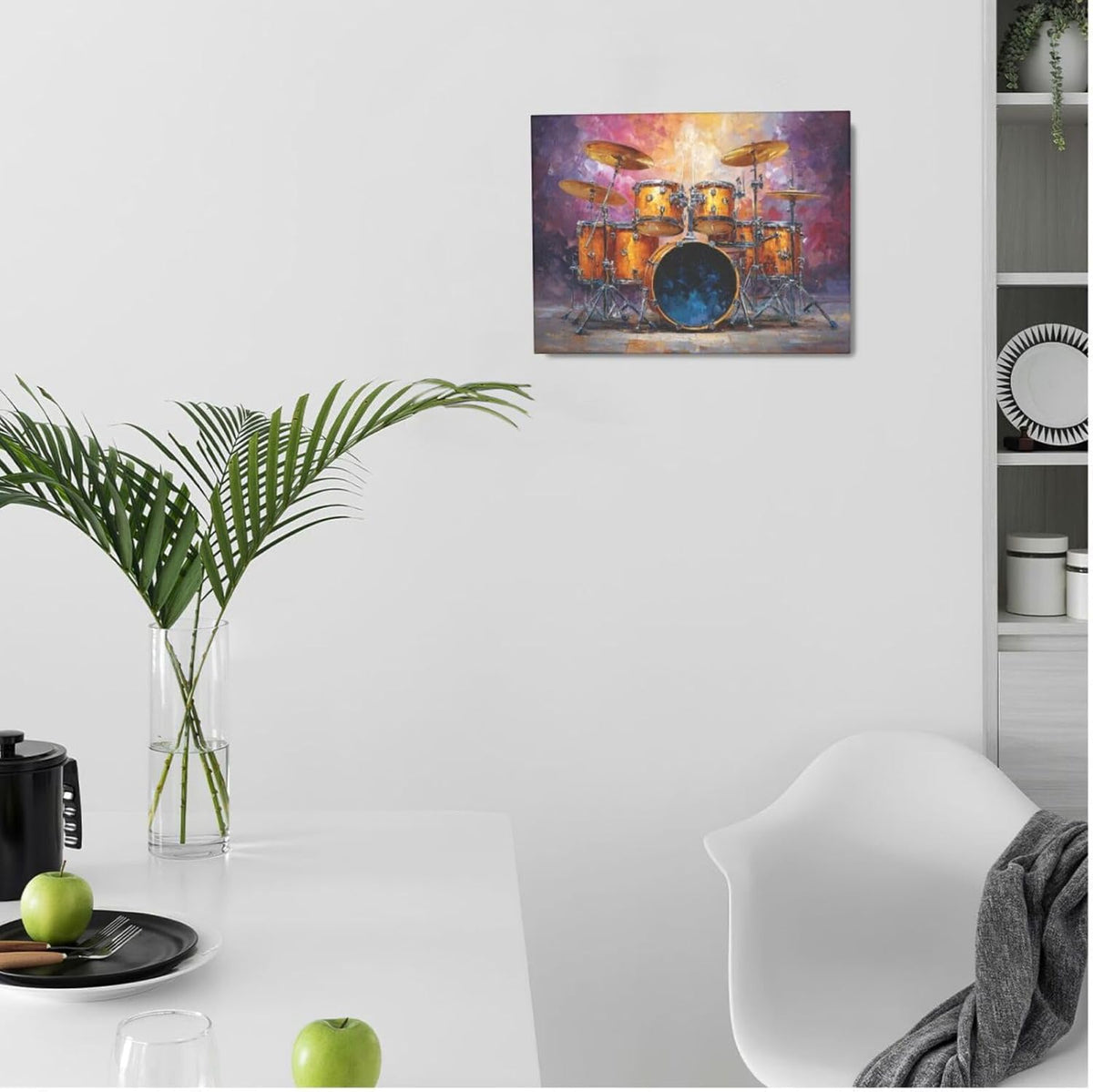 Music Wall Art Graffiti Musical Instruments Canvas Wall Decor Drum Pictures Painting Print Artwork