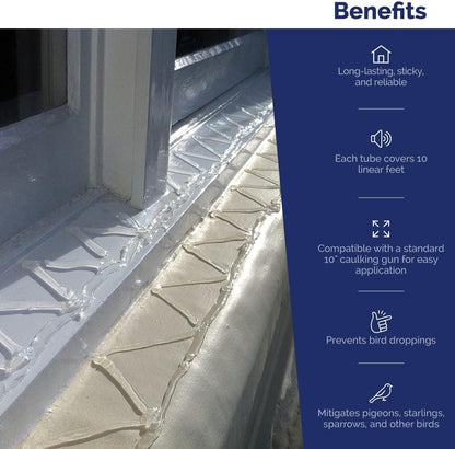 Bird-X Bird Proof Gel, Sticky and Transparent Clear Gel, Long-Lasting and Easy to Use, Covers 10