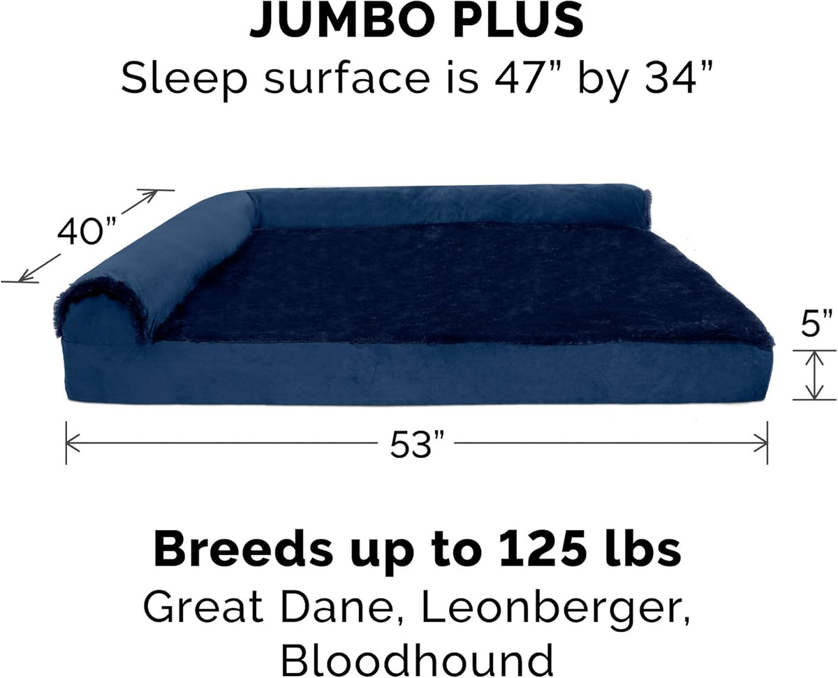 Furhaven Cooling Gel Dog Bed for Large Dogs w/ Removable Bolsters & Washable Cover, For Dogs Up to
