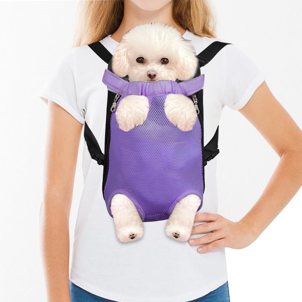 FEimaX Dog Carrier Backpack Pet Legs Out Front Cat Travel Bag, Adjustable Puppy Backpacks Carriers