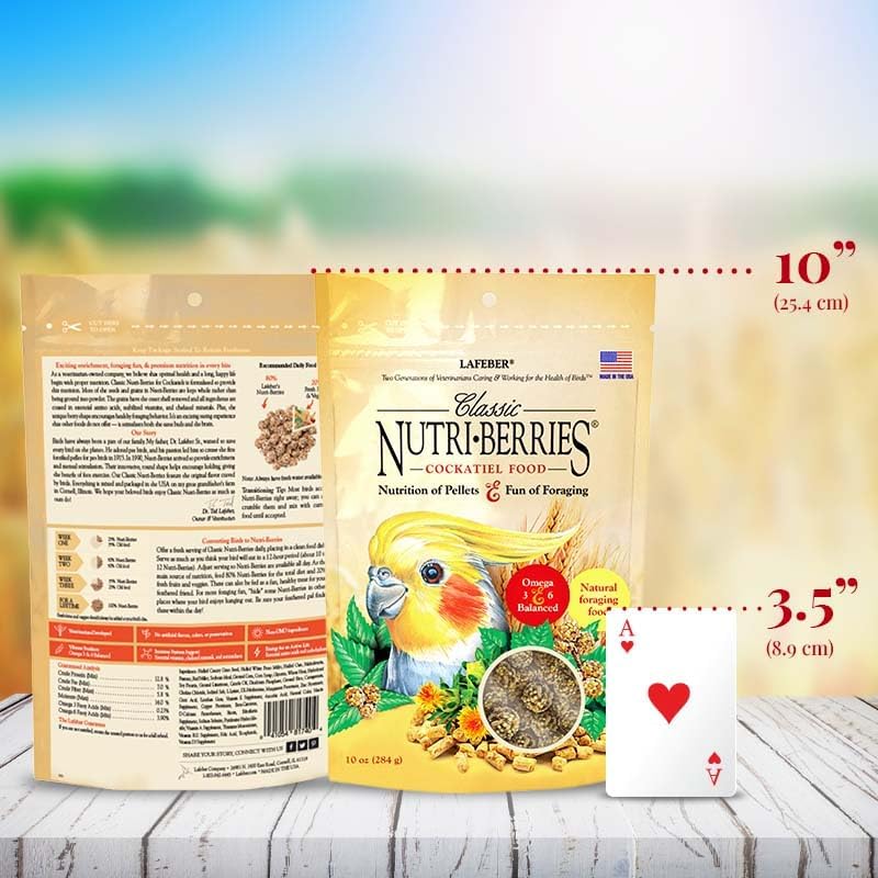 LAFEBER'S Classic Nutri-Berries Pet Bird Food, Made with Non-GMO and Human-Grade Ingredients, for