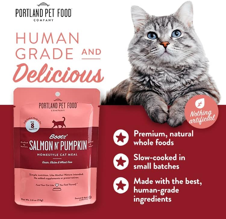 Portland Pet Food Company Human-Grade Mixed Variety Pack Wet Cat Food Pouch Luke's Chicken N'